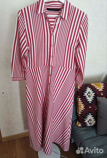 Платье-рубашка летнее Zara Woman в полоску L