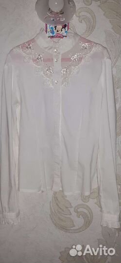 Школьная блузка 152 цвет шампань