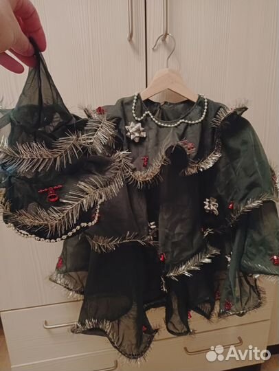 Накидка и шапочка для костюма ёлочки