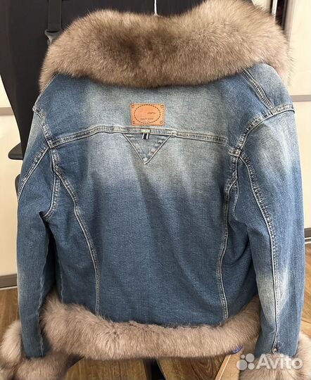 Куртка джинсовая утепленная с песцом