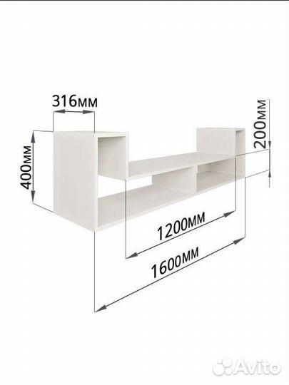 Полка под телевизор настенная