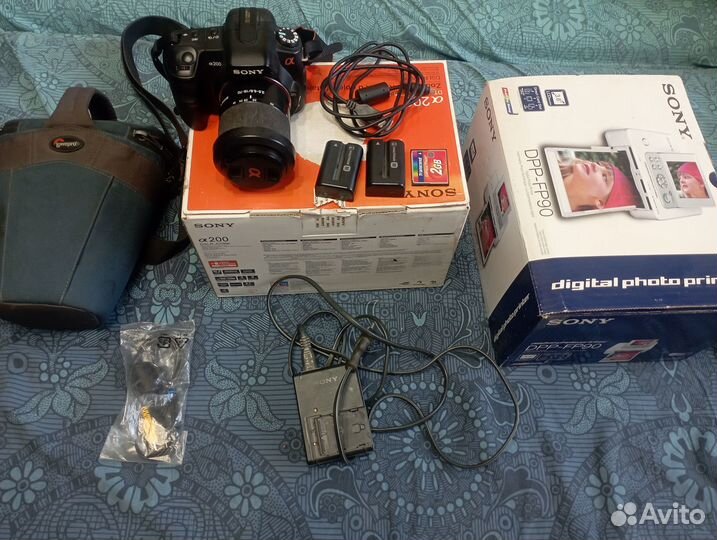 Фотоаппарат sony alpha a200 +2Gb+ 2АКБ +чехол + пр