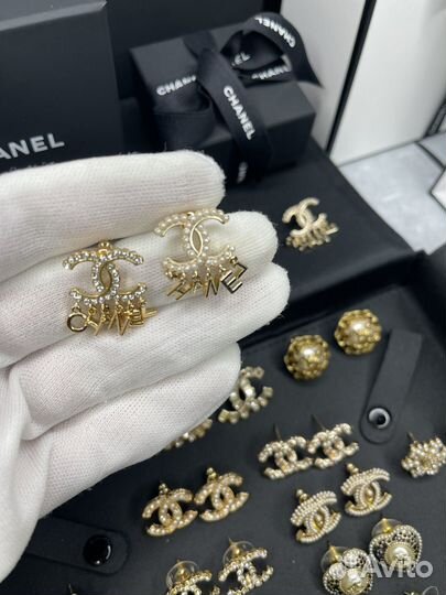 Chanel серьги пусеты новые