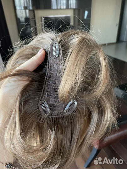 Накладная челка новая натуральный волос