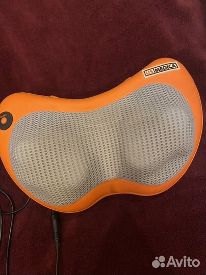 Массажная подушка с термороликами и подогревом