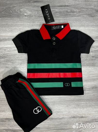 Летний Костюм Поло Gucci Черный Размер 2 Года