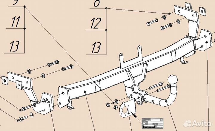 Фаркоп Oris Hyundai i40 sedan c 2011 года