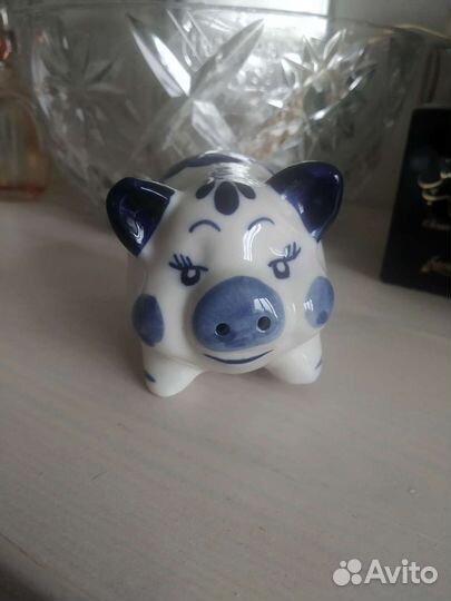 Солонка-свинка, гжель