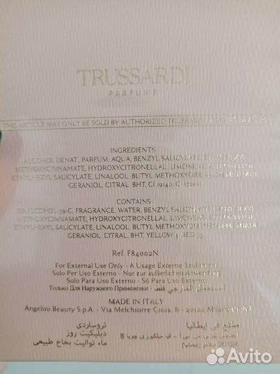 Trussardi delicate rose Духи новые оригинал