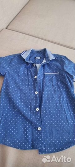 Рубашка с коротким рукавом на мальчика 6-7 лет
