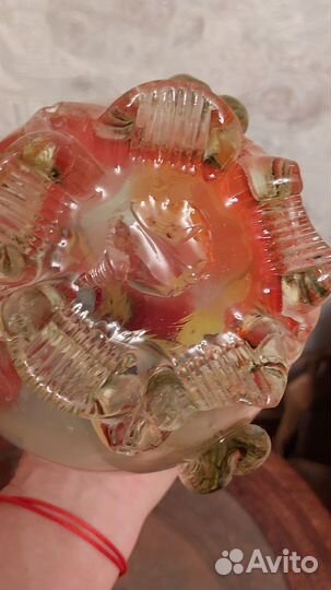 Высокая ваза для цветов Красный Май,ручная работа