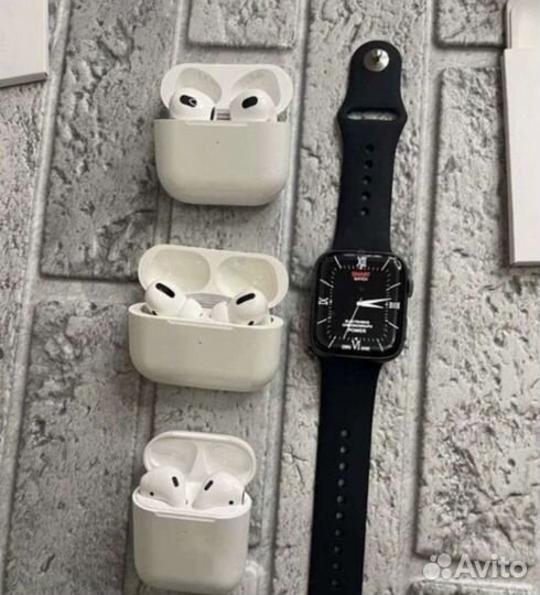 Подарочный набор AirPods + Apple Watch 8 45мм