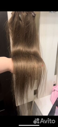 Натуральные волосы на заколках 50-55см