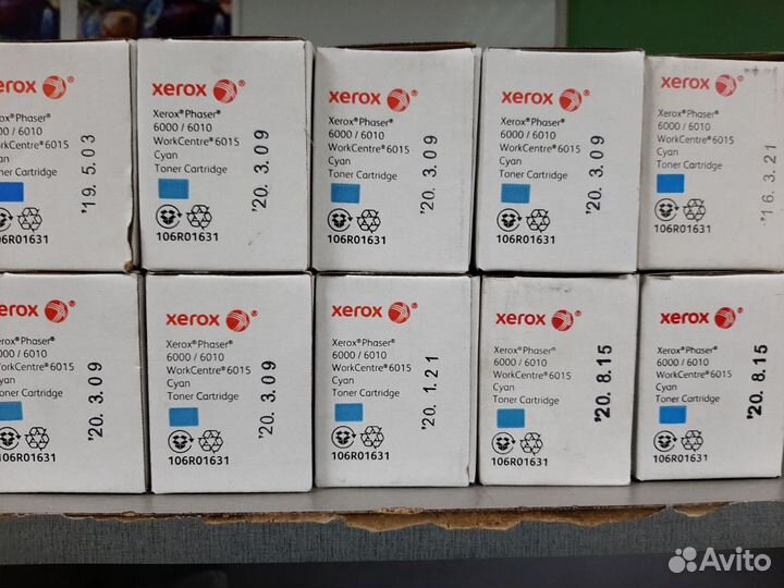 Тонер-картридж xerox Phaser 6000/6010 голубой (1K)