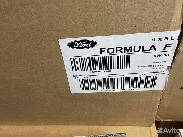 Ford Formula F 5л 5w30 моторное масло