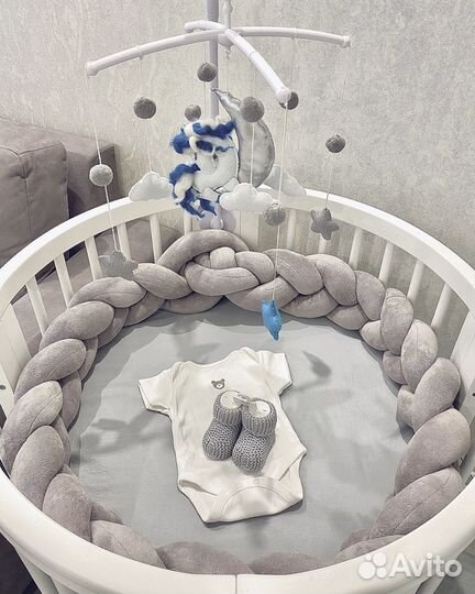 Детская кроватка трансформер круглая