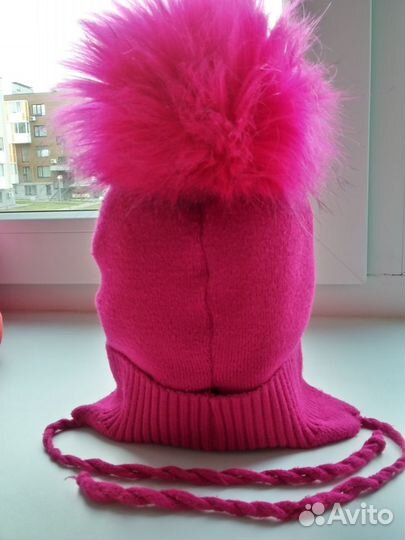 Зимняя шапка с шарфом на девочку р-р 48-50