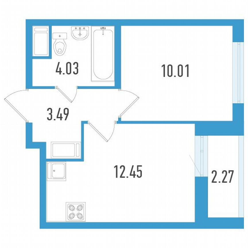 1-к. квартира, 31 м², 3/20 эт.