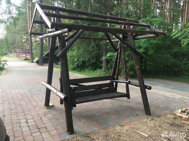 Садовые качели из дерева