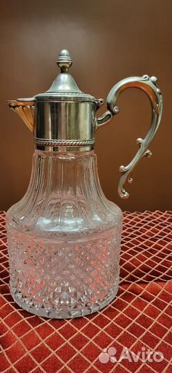 Винтаж. Графин хрустальный.Серебрение