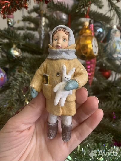 Ватная елочная игрушка