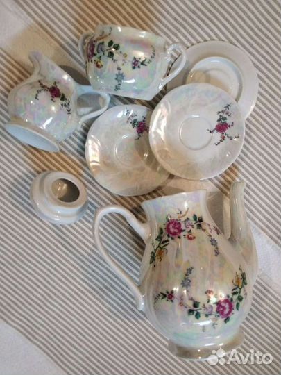 Часть польского кофейного сервиза фарфор перламутр