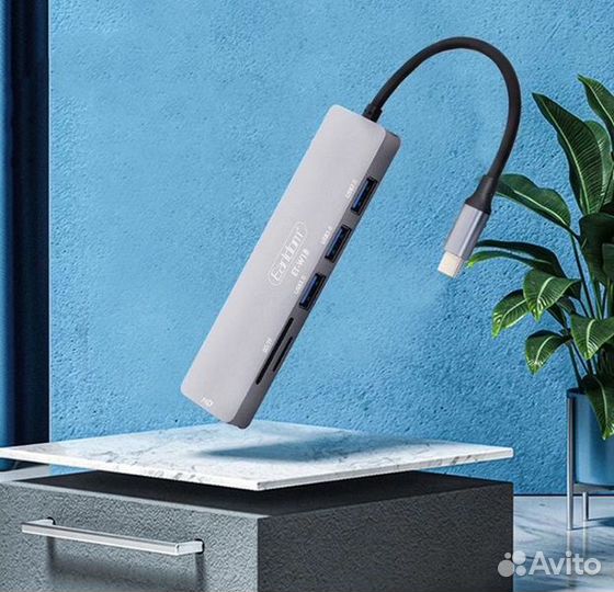 USB Type-C хаб 6в1 W18 USB 3.0 + SD TF Card + hdmi