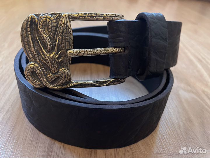 Ремень с литой латунной пряжкой 