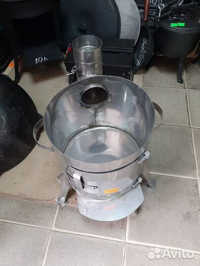 Печь для чугунного казана Учаг из нержавейки