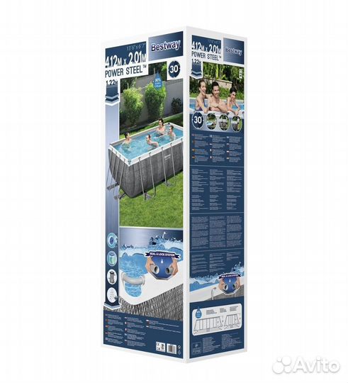 Бассейн 412х201х122см Цвет Ротанг Bestway 56722