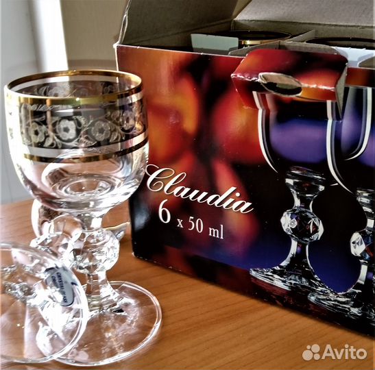 Набор рюмок 50 мл для водки Клавдия Богемия Чехия