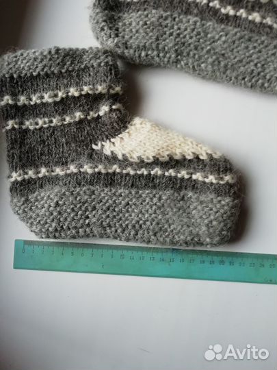 Вязаные носки-тапочки