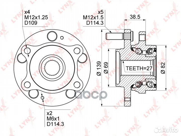 WH-1501 Ступица lynxauto WH-1501 lynxauto