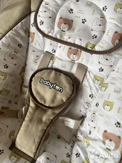 Детские электронные качели-шизлонг babyton 2в1