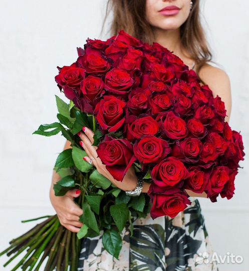 51 роза доставка, букет из 51 розы 70-80 см купить