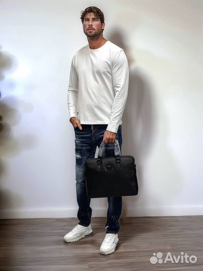 Сумка портфель кожа Versace