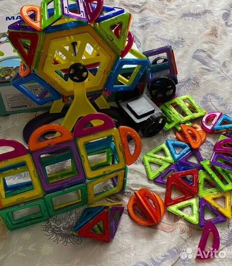 Магнитный конструктор 84 детали + остальные дополн