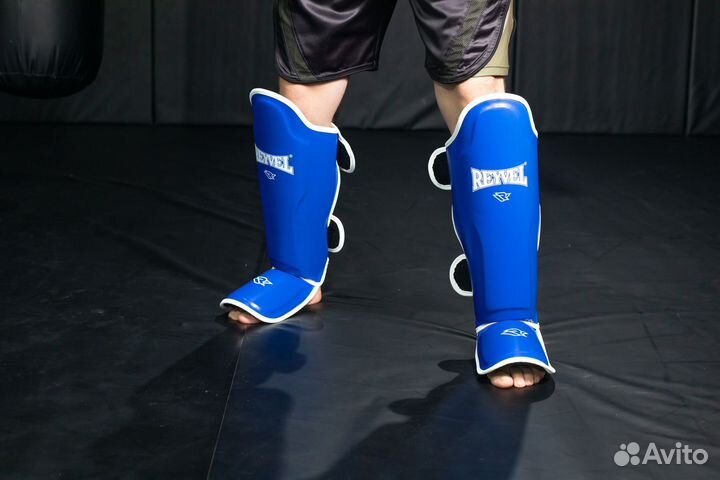 Защита голени и стопы муай тай Reyvel Blue