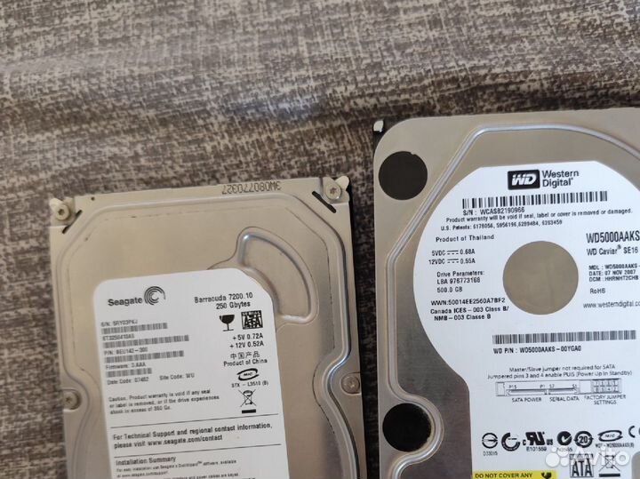 2Hdd 250 и 500gb
