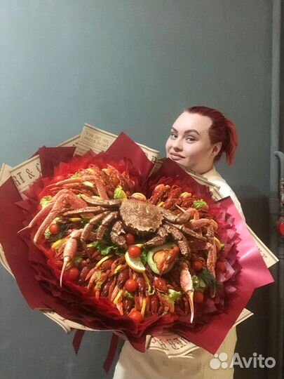 Съедобные букеты с раками/креветками/лангустинами
