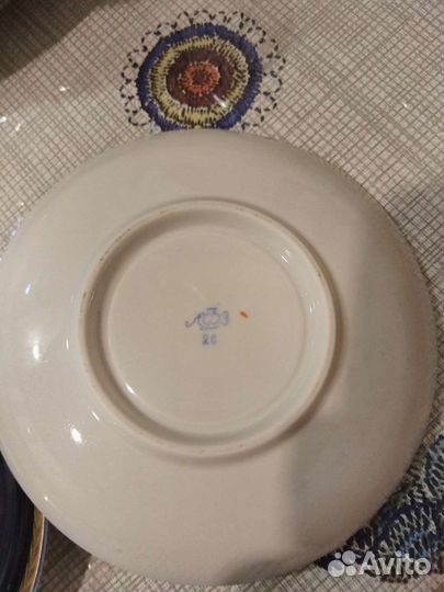 Блюдца кобальт золото, лфз