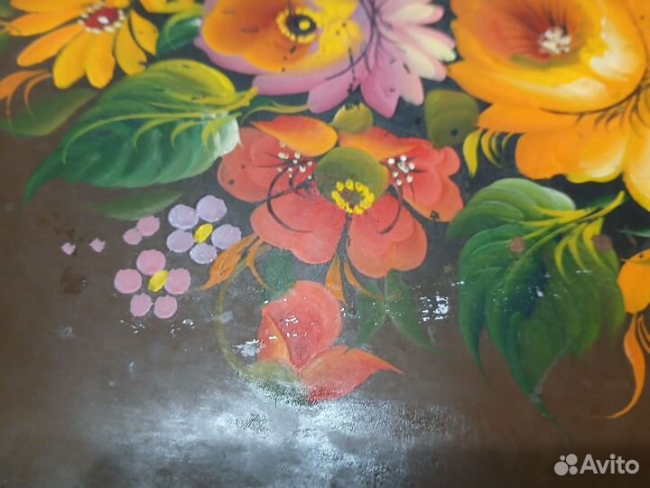 Поднос металлический, жостовский,СССР