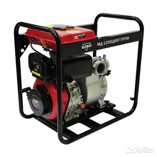 Мотопомпа дизельная elitech мд 1200 Д 80 Г проф