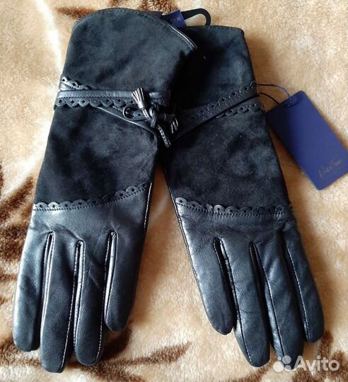 Новые кожаные перчатки, зима