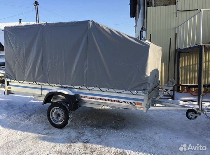 Прицеп Спутник с тентом для снегохода