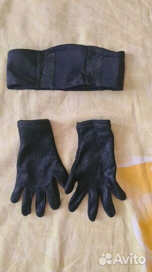 Перчатки и повязка для фигурного катания
