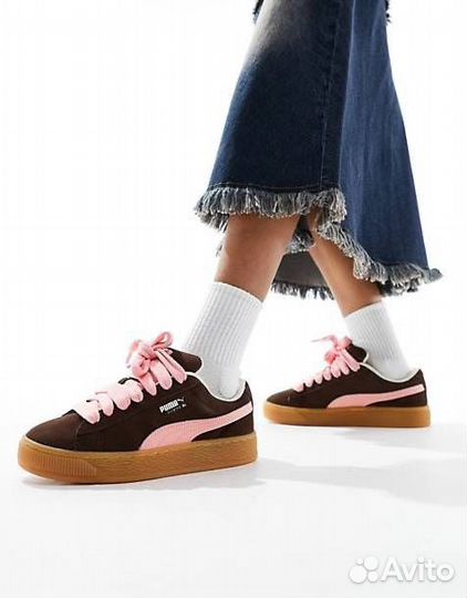 Кеды puma suede xl burgundy pink