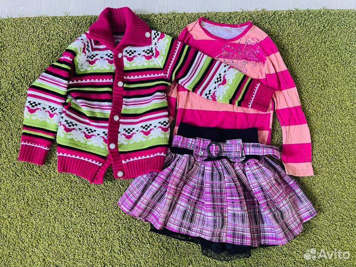 Тёплые вещи на девочку 4,5,6 лет пакетом