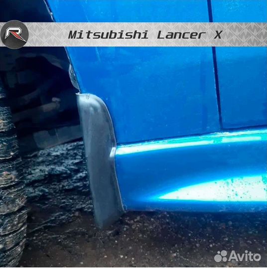 Брызговики Лансер 10 под пороги 2.0