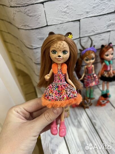 Куклы enchantimals кошка леопард тигр косуля